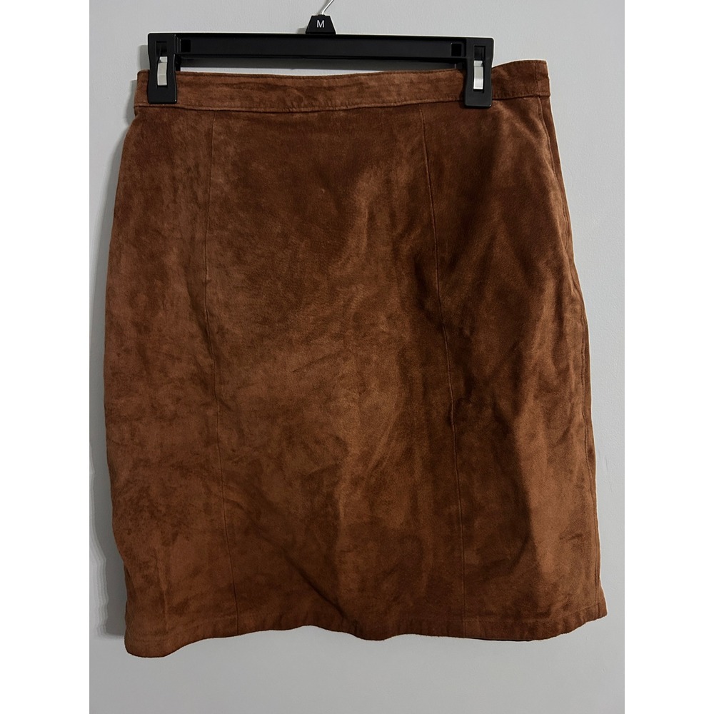 International Leather Collection Brown Suede Mini Skirt Genuine Leather 11/12